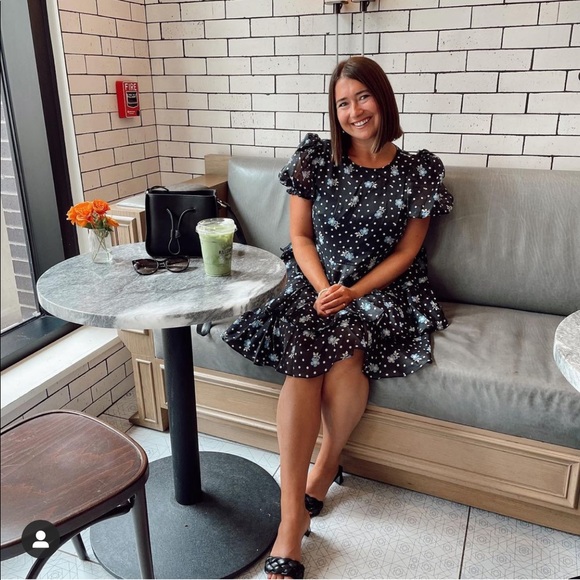 Sandy Liang X Target S, M, XL Floral Short Puff Sleeve Tiered Polka Dot Dress - Picture 7 of 17